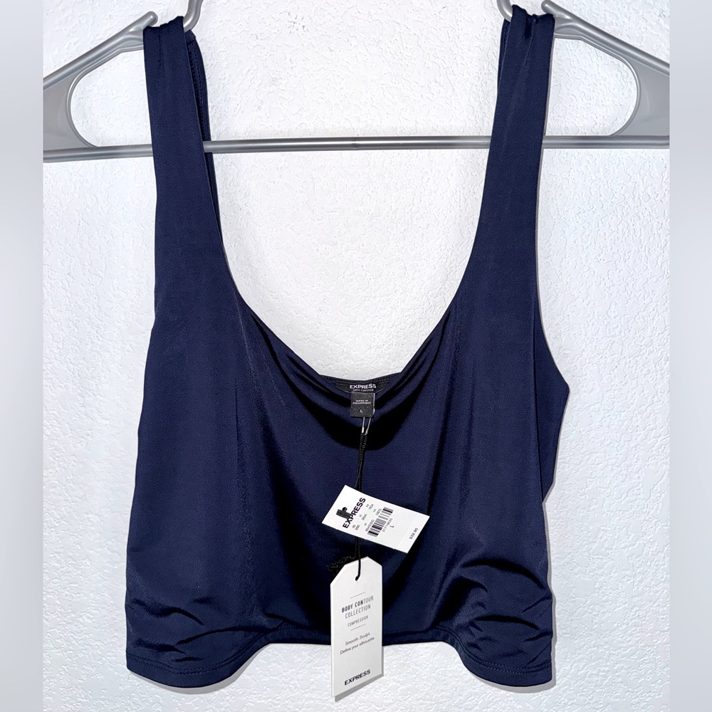 Express Navy Blue Cropped Tank Top
